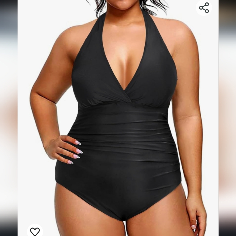 Daci Women V Neck One Piece Swimsuits Tummy Control Size | 18W | NWT